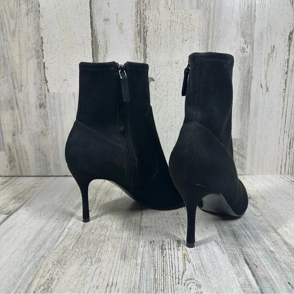 Nine West Cadence Sexy Suede Like Textile Booties Black #9‎